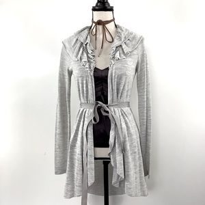 GREEN DRAGON Ruffled Waterfall Cardigan